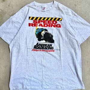 90s Vintage American Road Racing Men’s Motorcycle Racing Tshirt XL 23x28